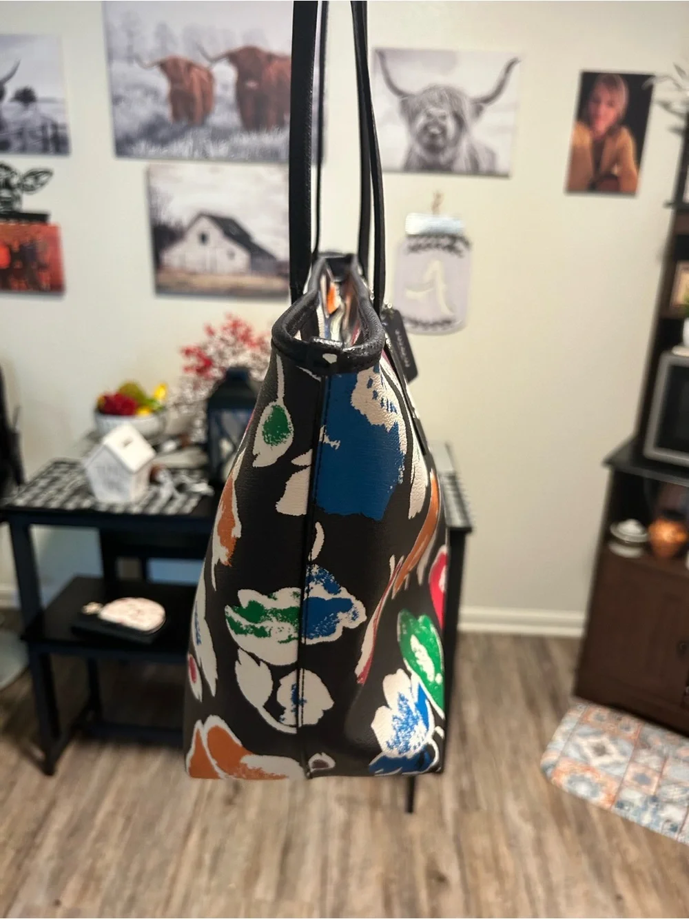 Coach Dalia Wildflower City Zip Tote with Multicolor Blooms